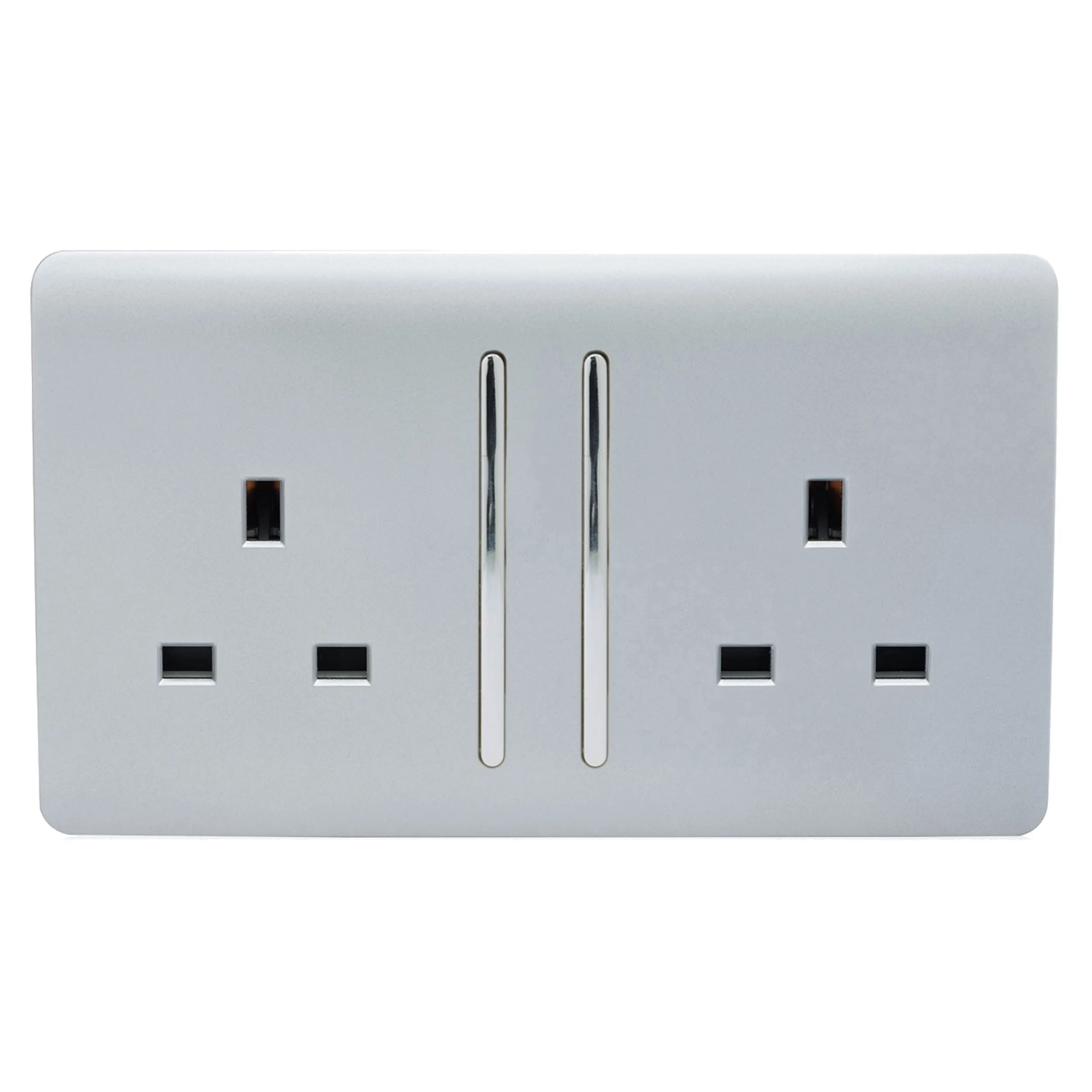 ART-SKT213LSI  2 Gang 13Amp Long Switched Double Socket Silver